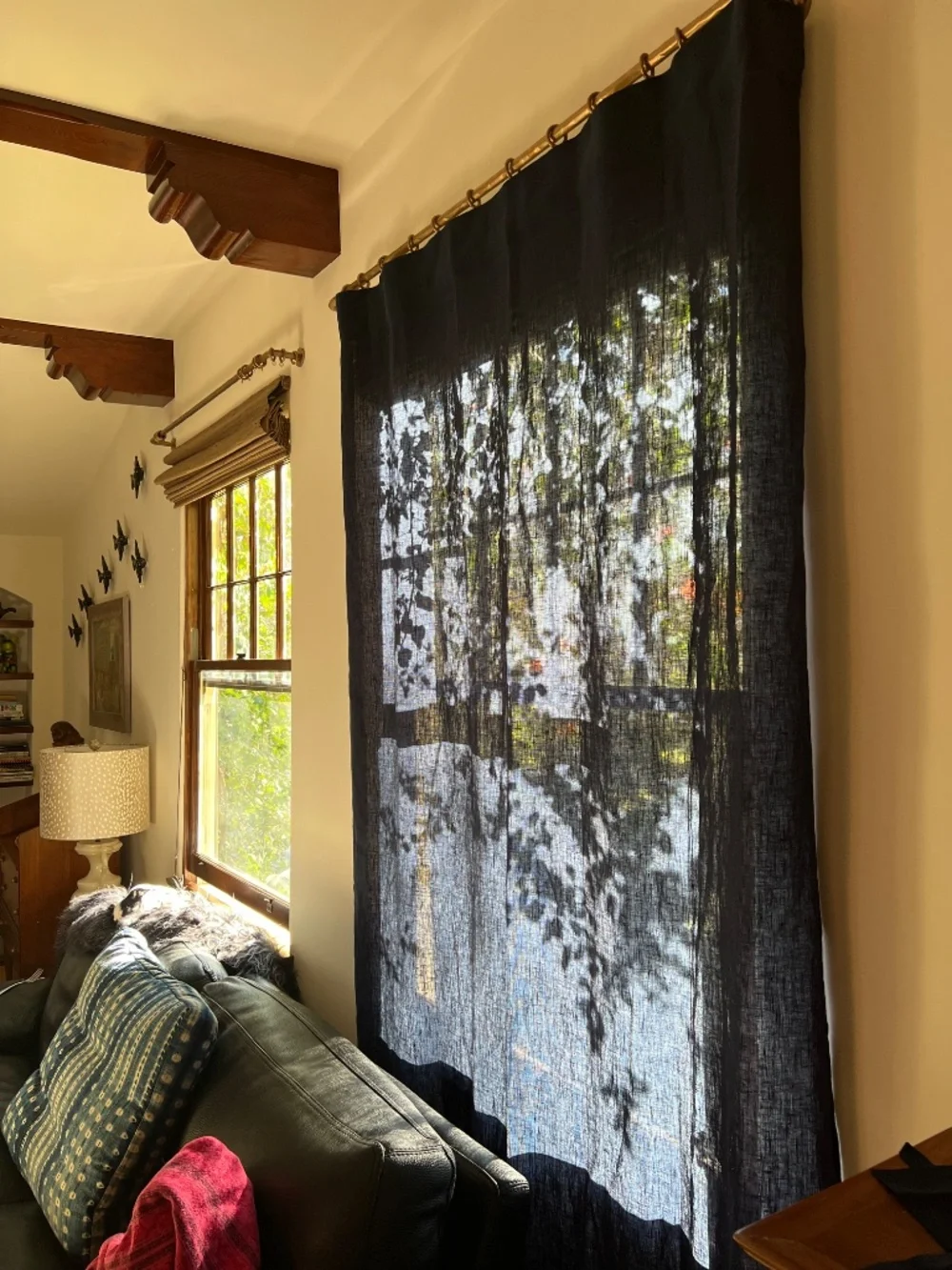 100% Linen Curtains - Long, Blue